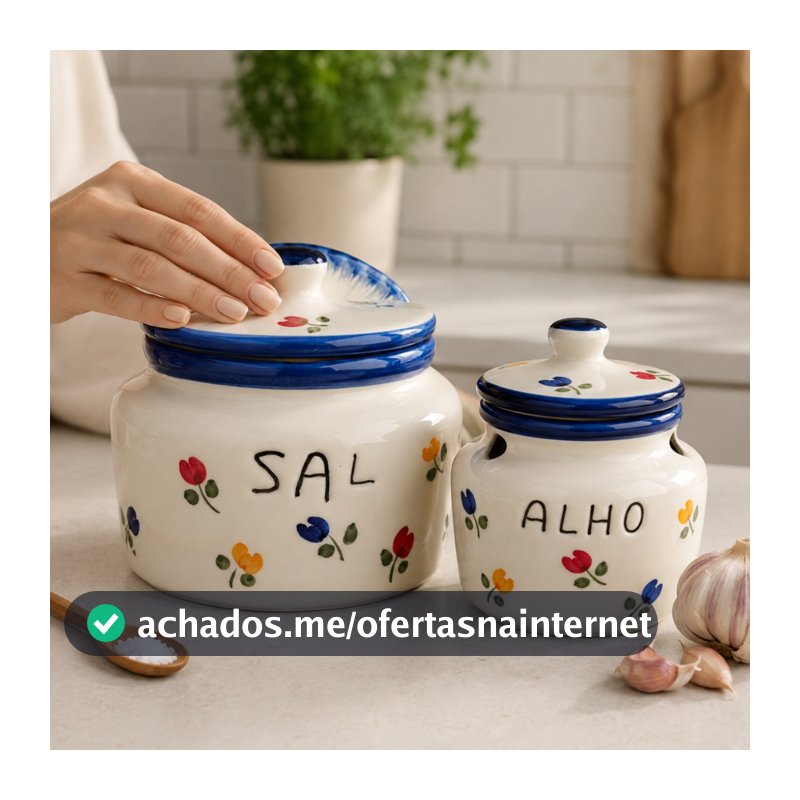 Saleiro e Porta Alho Em Cerâmica Primeira Linha Varias Cores e Estampas
