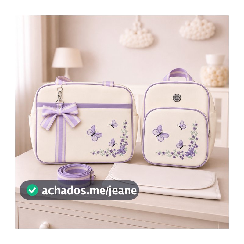 Kit Luxo Premium Bolsa Maternidade 3 peças Reforçado Saída Maternidade Resistente Cor Azul Marinho Rosé Rosa Lilás Verde