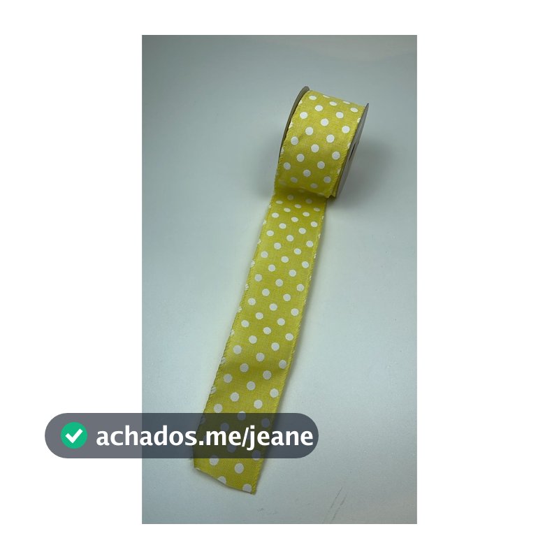 FITA LAÇO ARAMADA DE NATAL ENFEITE AMARELO POÁ 6,3X914CM