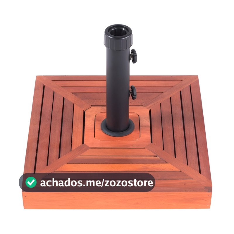 Base Concreto Para Guarda-sol E Ombrelone Com Revestimento Em Madeira