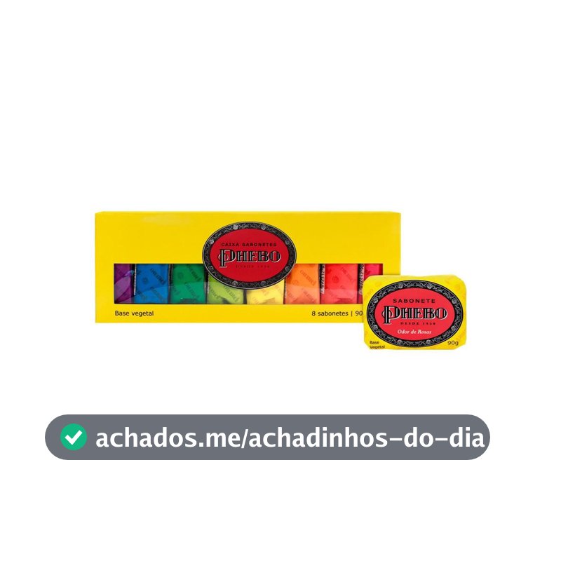 KIT SABONETE EM BARRA PHEBO AMARELO COM 8 UNIDADES 90GR CADA