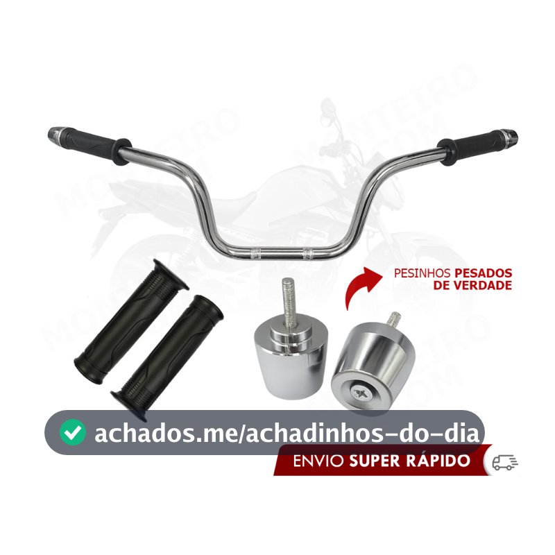 Kit Guidão Cargo Honda CG Fan Titan 160 + Pesinhos PCX 150 Cromado + Manoplas