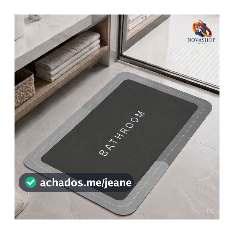 Tapete de Banheiro Super Absorvente Secagem Rápida Chuveiro Cozinha Varanda