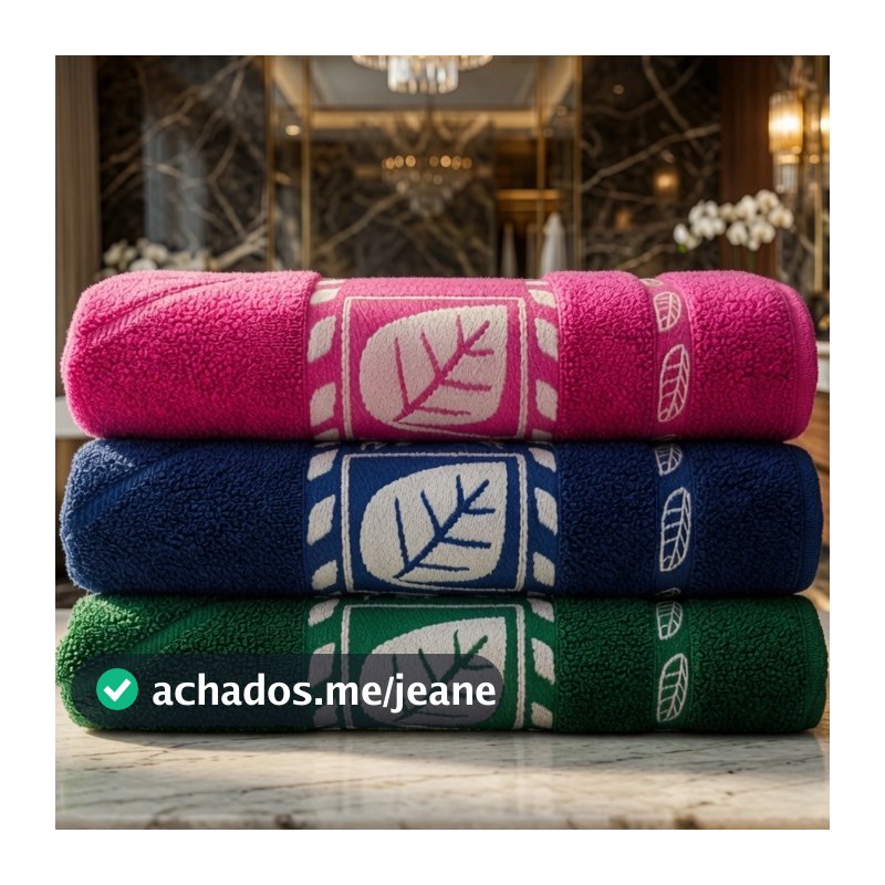 Kit 3/2 Toalhas De Banho Banhão Grandes Mácias Alta Absorção 100% Algodão Gigantes Bonitas Premium Modelo Folha