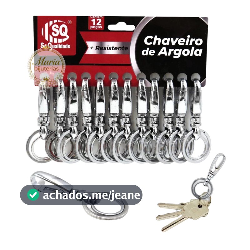 kit 3/6/12 Chaveiros de metal  Argola Dupla Resistente Organizador De Chaves Promoção