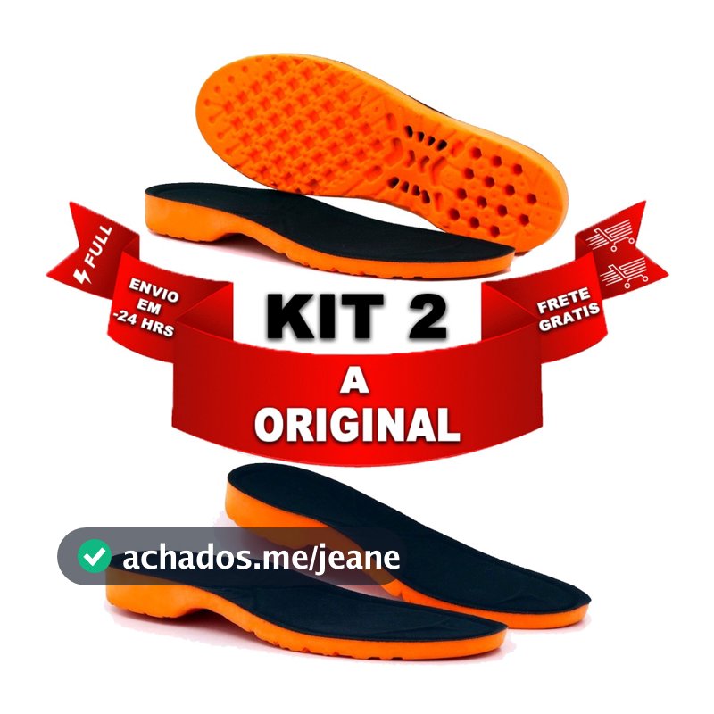 KIT COMBO 2 PARES DE PALMILHA ORTOPEDICA DE GEL ORIGINAL