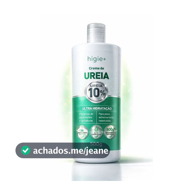 Creme de Ureia 10% Higie+ 500g Hidratação Profunda Para Todo o Corpo, Cotovelo e Pés