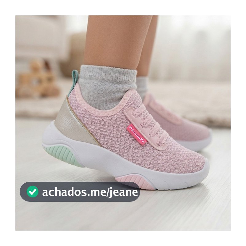 Tenis Infantil Menina Calce Facil Rosa