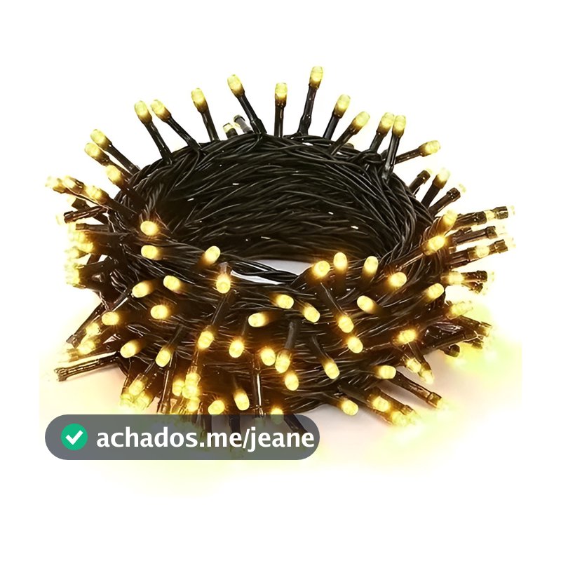 Pisca Pisca Natal Cordão 100 Leds 10m 8 Funções Uso Interno Cor Das Luzes Fio Verde 127v/220v