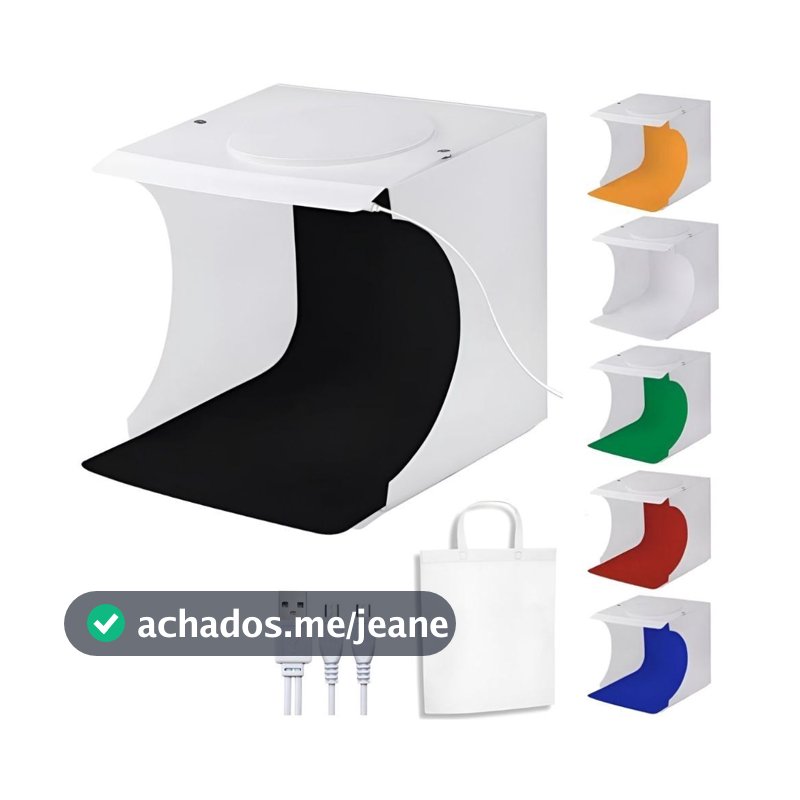Mini Estudio Fotográfico Com Luz Led Photo Studio Usb Portatil Foto