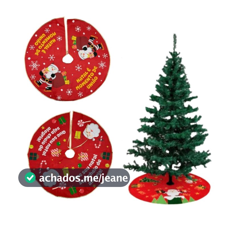 Enfeite Saia Para Árvore de Natal Papai Noel Tapete Base Decoração Natalina