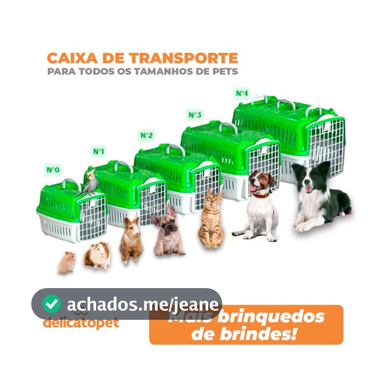 Caixa de Transporte Pet Para Caes Cachorro e Gato Pequeno Medio e Grande