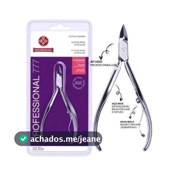 Alicate de Cutícula Para Manicure Mundial Amolado De Fabrica - 777