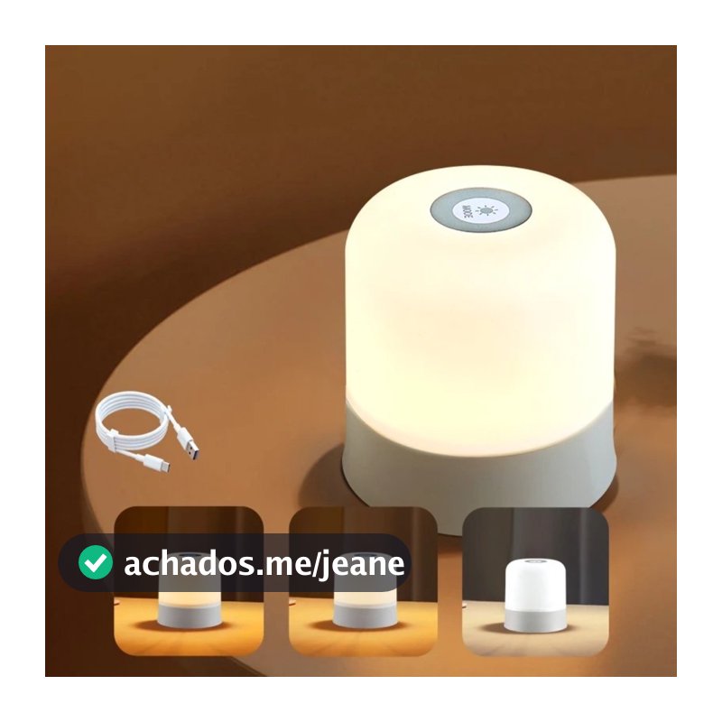 abajur para Quarto Led com 3 modos Recarregel Moderna De Mesa Decoração De Quarto Sala Escritório com Touch