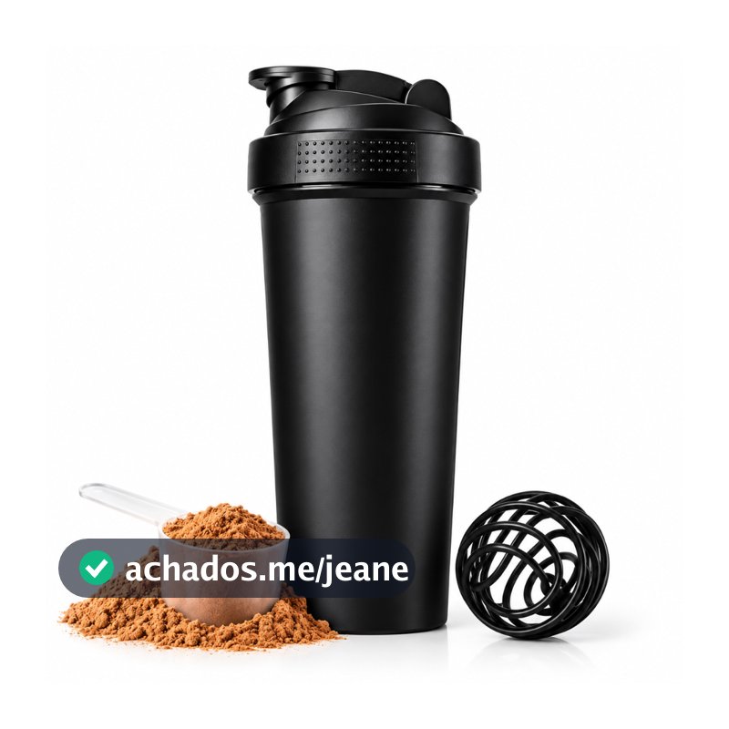 Coqueteleira Shaker 600ml livre de BPA com marcação de ML na lateral Esfera misturadora