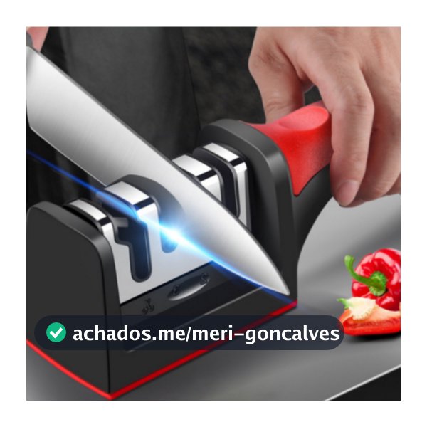 1 Afiador Amolador De Facas Em Aço Inox Com 3 Borda Profissional Base Emborrachado Promoção