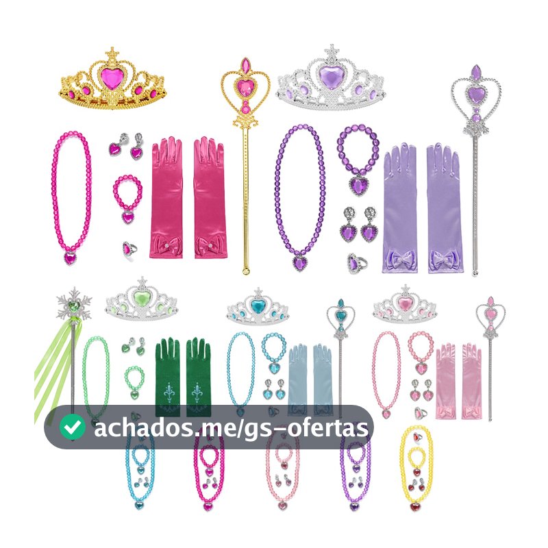 Acessórios De Princesa Para Meninas Conjunto De Jóias De Coroa De Varinha Kid Cosplay