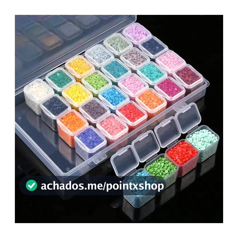 ORGANIZADOR 28 DIVISÓRIAS STRASS Pedrarias Unhas