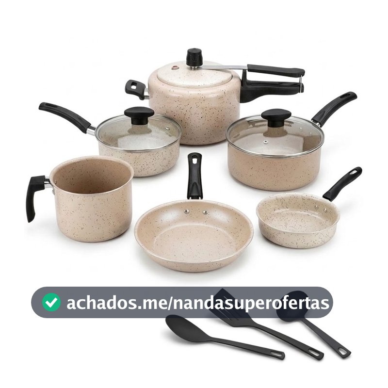 Jogo De 9 Panelas Antiaderente Teflon Com Panela Pressão 2l