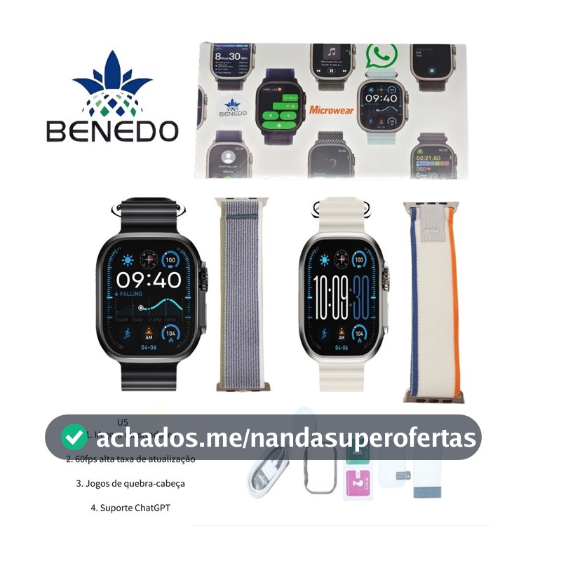 Smartwatch Microwear Ultra 5 49MM 2 pulseiras Series 11 GPS GPS CHATGPT Inteligente Original
