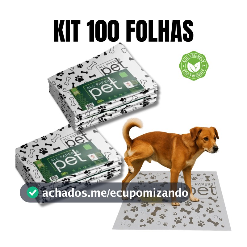 Kit Jornal Pet Higiênico 50/100/150/200 Folhas Biodegradável Atóxico Não Mancha