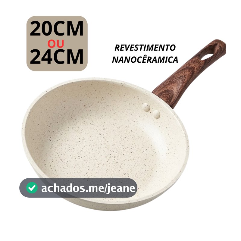 Frigideira Antiaderente Revestimento Nanocerâmico Granito Vermelho Azul Fogão Indução Gás 20cm 24cm
