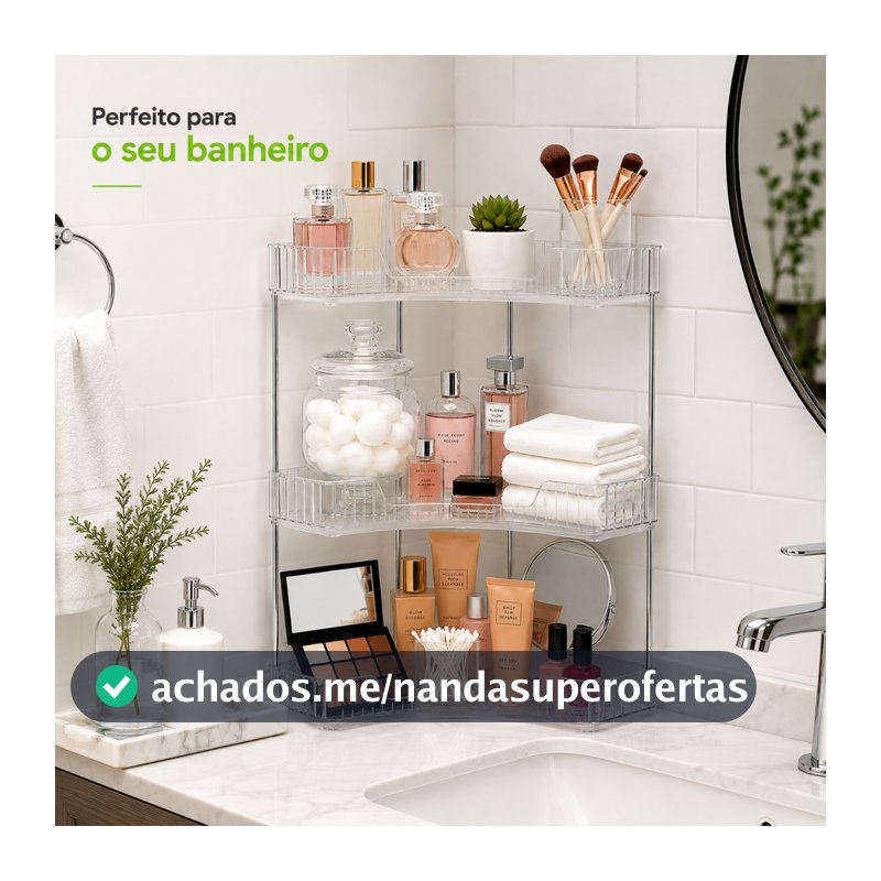 Prateleiras Estante Bandeja Organizadora De Maquiagem Cosméticos Perfumes 3 Andares