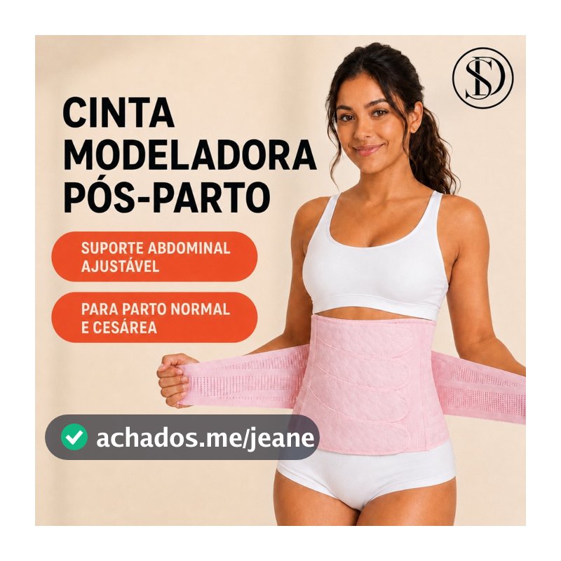 Cinta Modeladora Pós-Parto com Suporte Abdominal Ajustável para Parto Normal e Cesárea