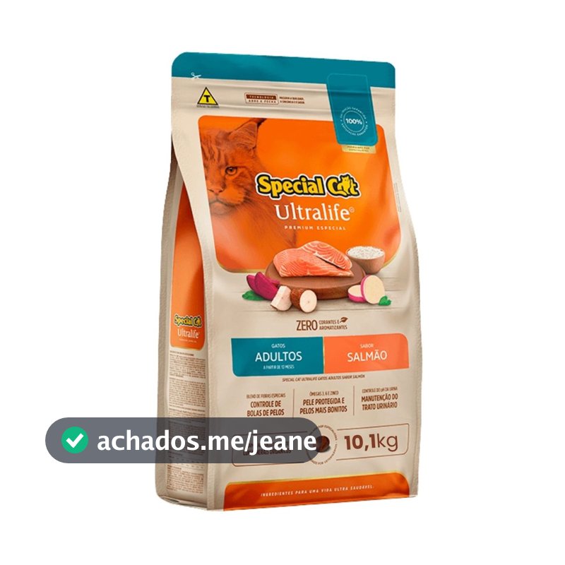 Ração Special Cat Ultralife Adultos Salmão - 10,1Kg