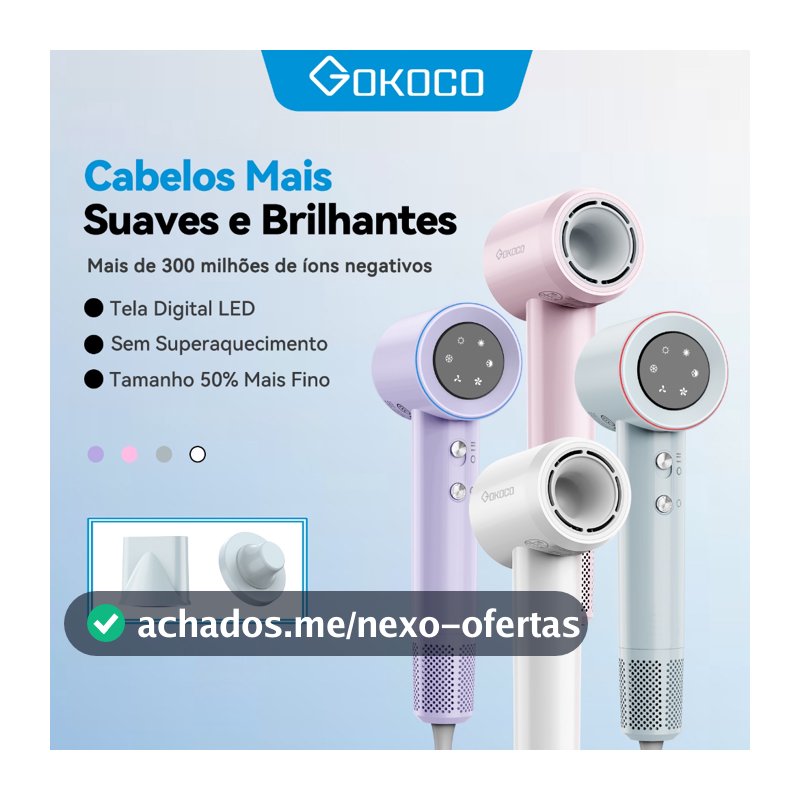 GOKOCO secador de cabelo de alta velocidade secador de cabelo de íon negativo secador de cabelo profissional cuidado de