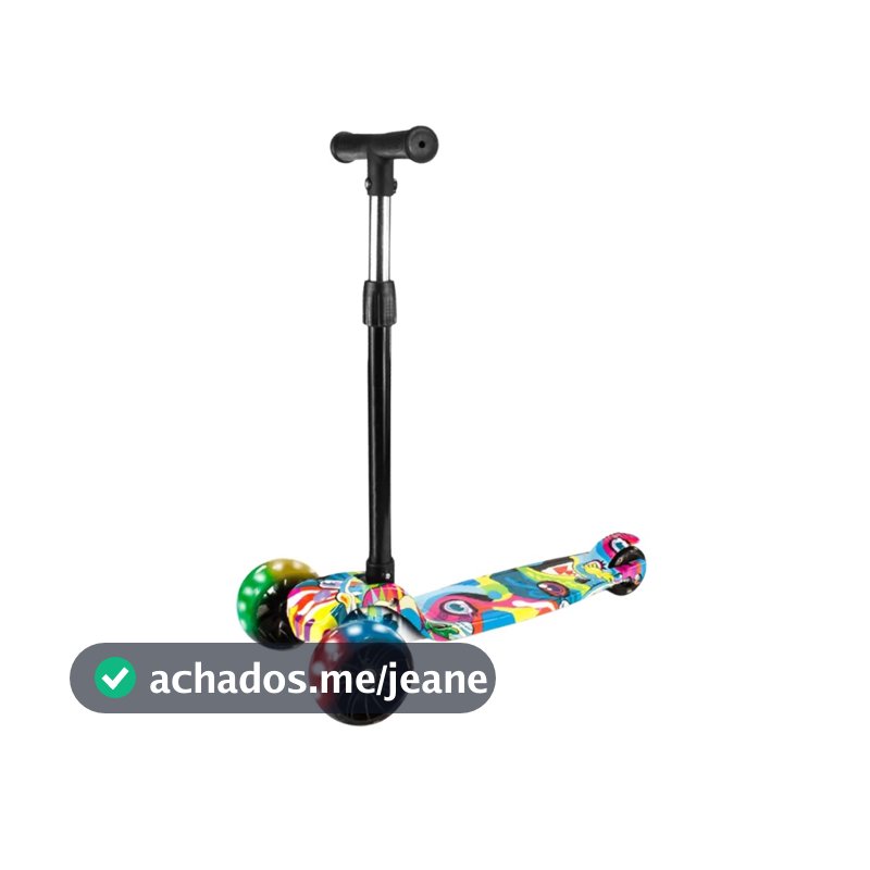 Patinete Infantil Dobrável 3 Rodas Luz  Led Trixy Maxi Toys