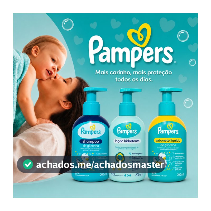 Kit Pampers Bebê Shampoo e Loção Hidratante e Sabonete Recém-Nascido Pele Sensível