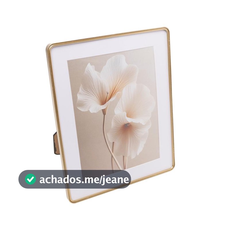 Porta-Retrato Zen 10cm x 15cm Dourado Metal