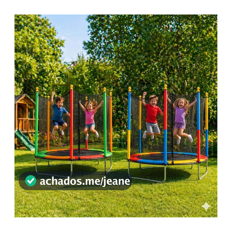 Cama Elástica Infantil Colorida 1,80m Trampolim Colorida Diversao Garantida