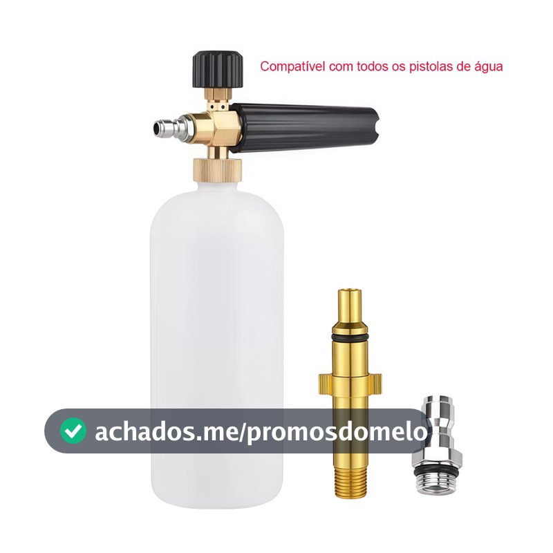 Canhão de Espuma Snow Foam 1L Acompanha dois adaptadores de engate rápido.