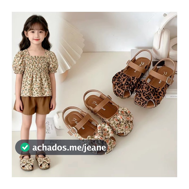 Meninas versão coreana doce Floral Baotou sandálias 2026 verão novo estilo sola macia oco Mori doce sandálias romanas