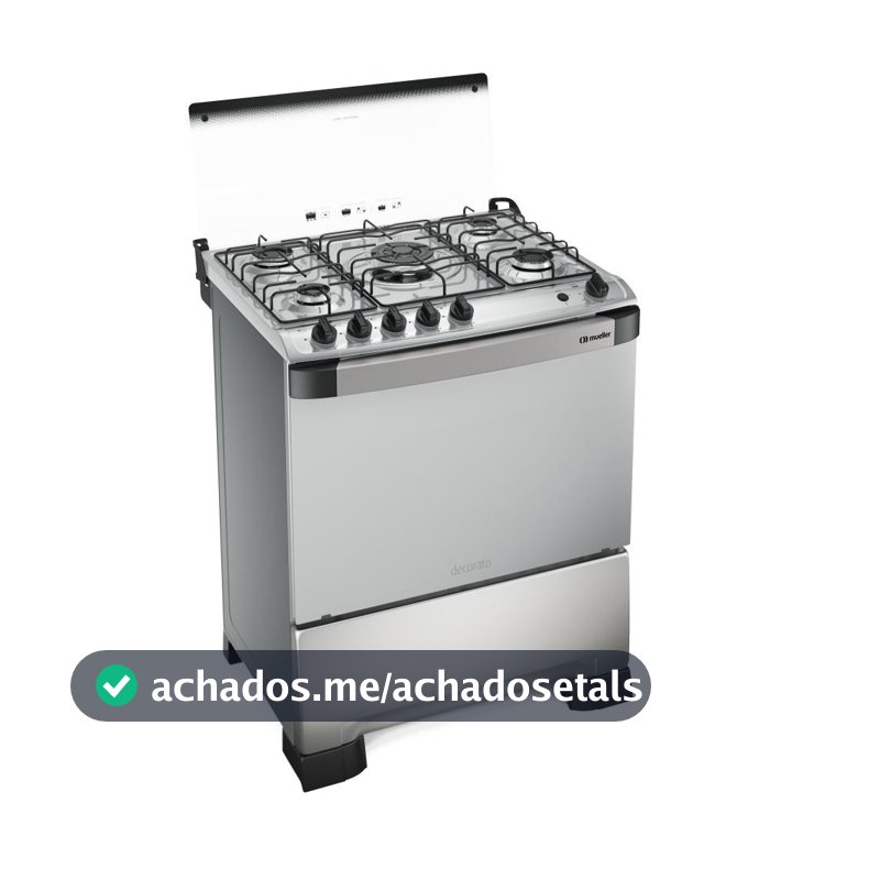 Fogão Mueller 5 Bocas Mesa de Vidro Inox - Decorato Vetro G3