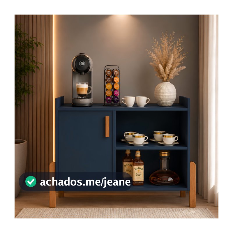 PROMOÇÃOAparador Buffet Para Sala Cantinho do Café Adega Barzinho Com Pés em Madeira Porta Rack
