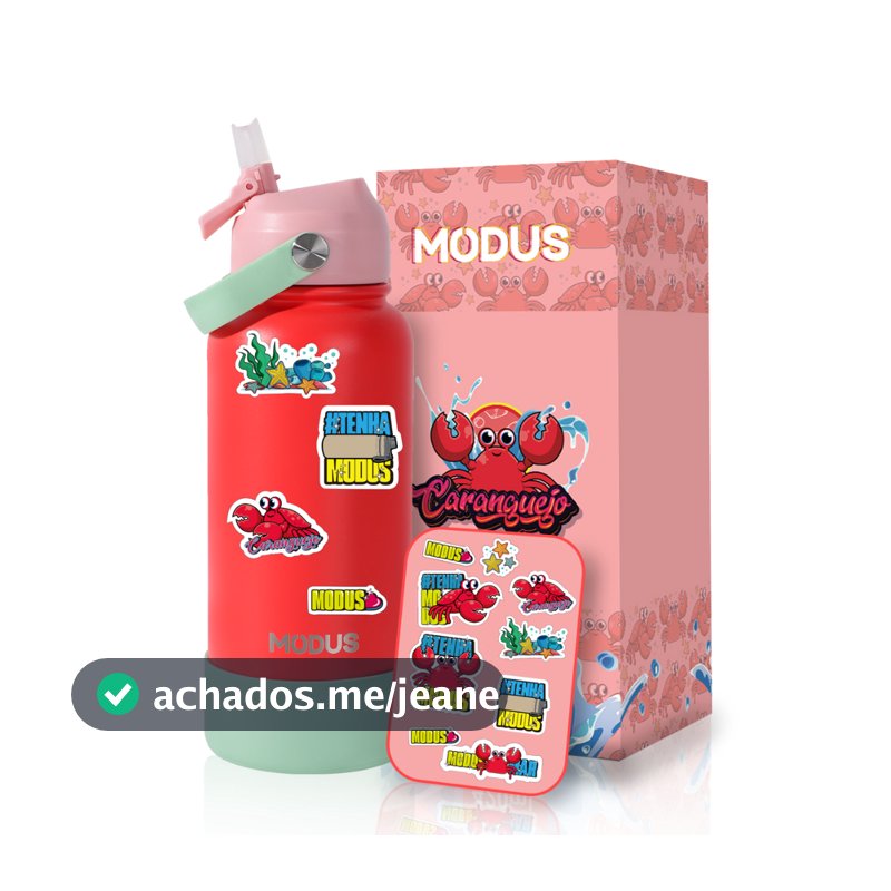 MODUS Garrafa Térmica Inox com Alça Grande Capacidade Quente e Frio Isolamento Térmico BPA Free para Esportes