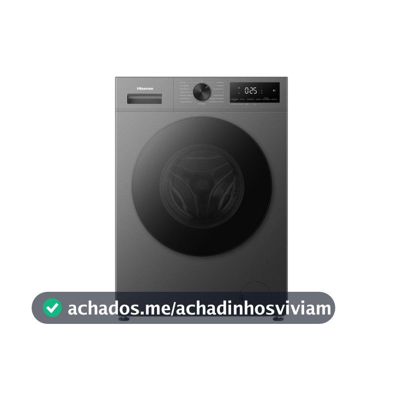 Lava e Seca Hisense 11kg Wd1i11 Compacta Fit e Função Steam Inverter Titânio