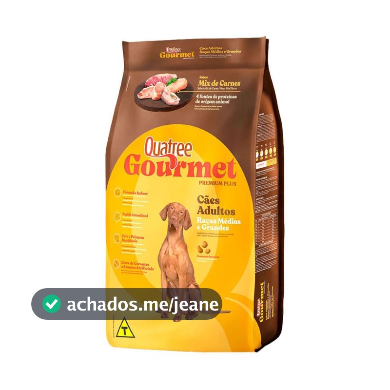 Ração Quatree Gourmet Cães Adultos Raças Médias Grandes 10kg