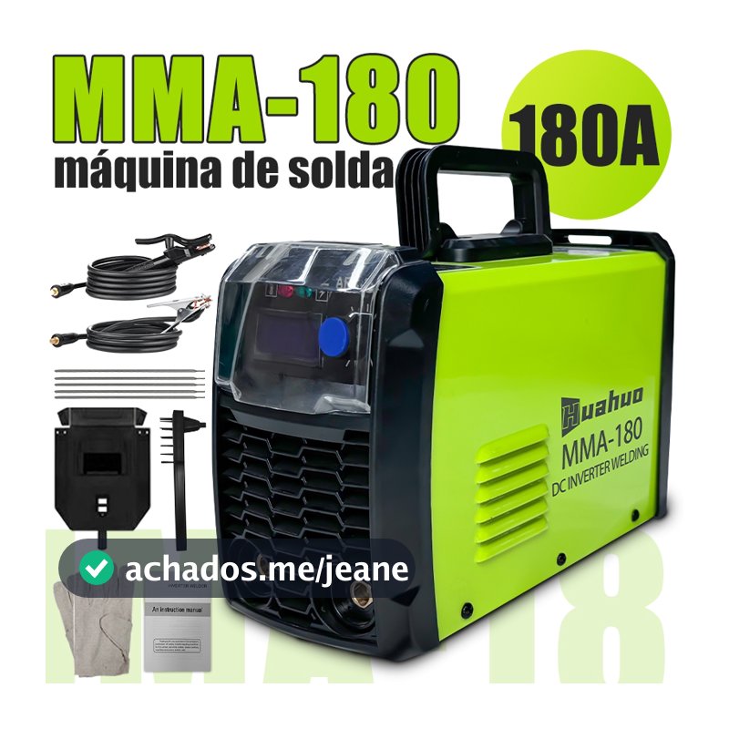 Máquina De Solda Inversora MMA-180 IGBT 220V/110V Tecnologia Display Digital Automático Portátil