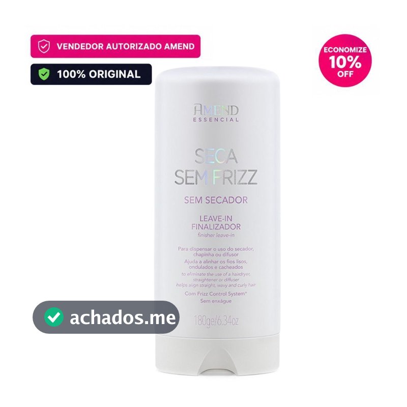 Amend Essencial Seca Sem Frizz Proteção térmica 180ml