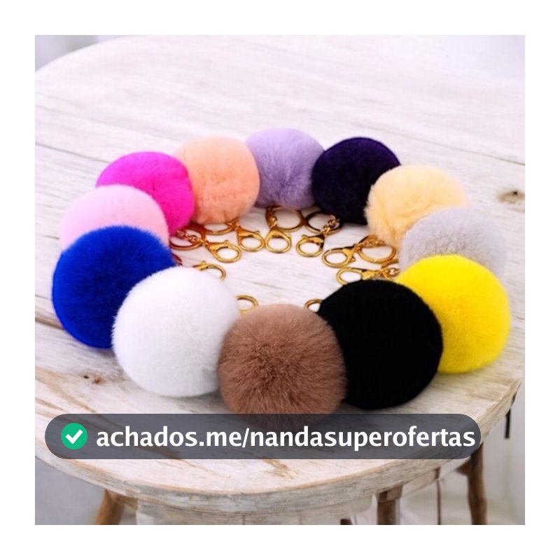 Chaveiro Pingente PomPom de Pelúcia Grande no Atacado Para bolsas Mochilas Chaves de Casa