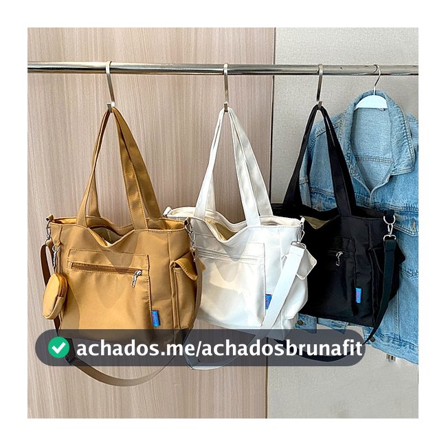 Bolsa Tote Feminina Grande Nylon Impermeável Transversal Ombro Casual Trabalho Leve Espaçosa