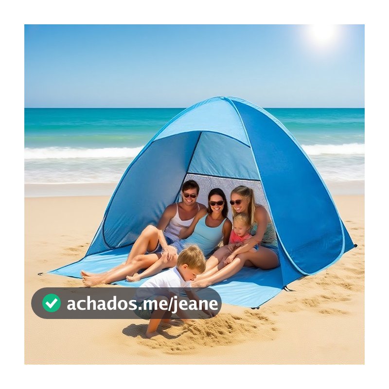 Barraca Tenda Proteção Solar Praia Acampamento UV Portátil Tem Cortina De Porta E Bolsa Portátil Tamanho 200x165x130AZUL