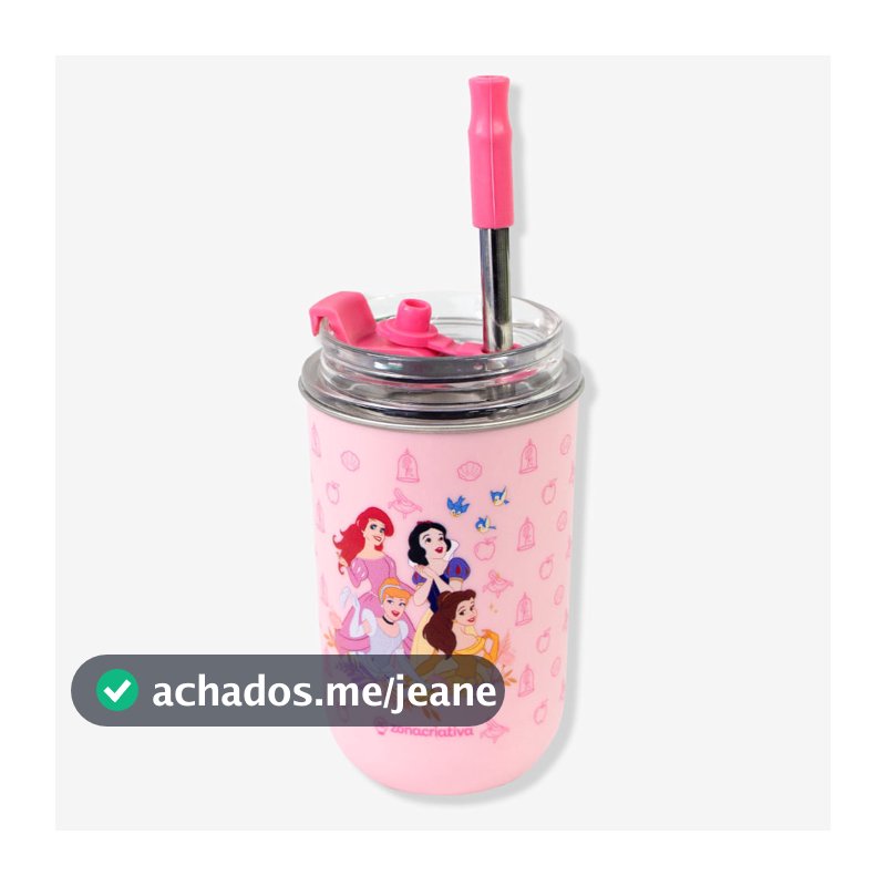 Copo Neo com Canudo Princesas - Disney