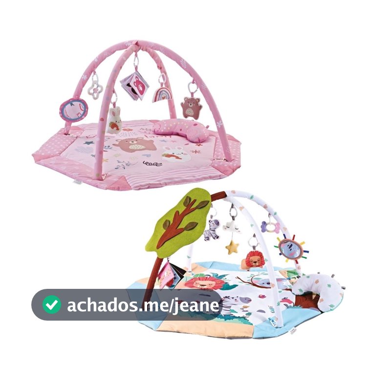 Tapete De Atividade Bebê Cercado Ginásio Interativo 4x1 Brinquedo Sensorial Holiday Maxi Baby
