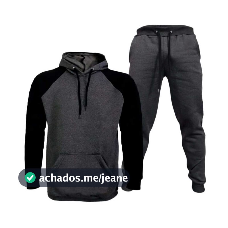 Conjunto Moletom Raglan Blusa de Frio + Calça de Abrigo em Algodão Lançamento