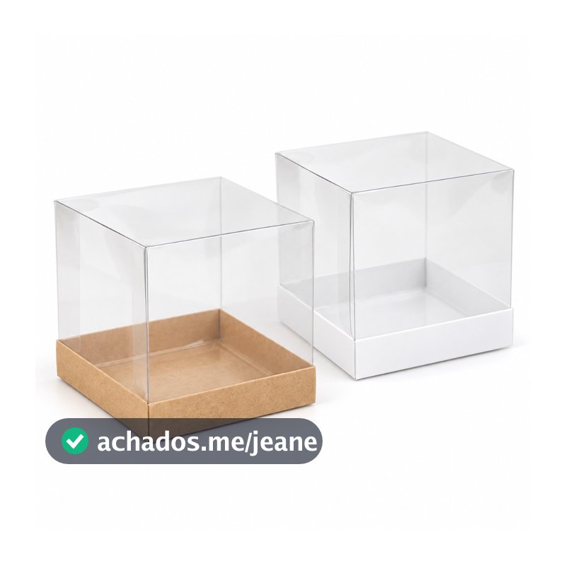 20 Caixas 12x12x12 para Mini Bolo ou Panetone 250g - Tampa Transparente